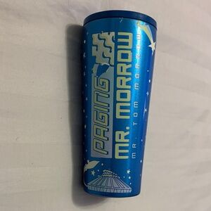 Paging Mr. Morrow Blue Tumbler with Space Themed Design, Slightly Damaged